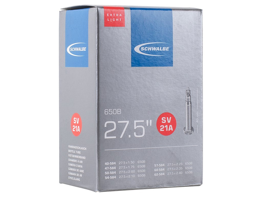 Cykelslang – SV21A EXTRA LIGHT 27,5 x 1,6 - 2,4 (40-62x584) Presta (Removable core) 40 mm