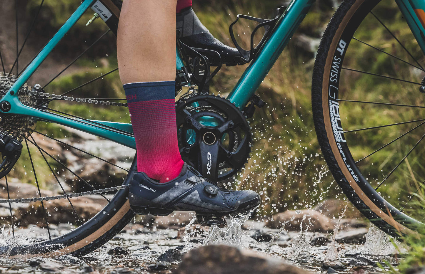 7mesh – Cycling Socks – Fading Light Sock – Red/Blue