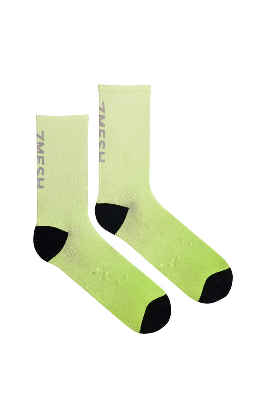 7mesh – Cycling Socks – Fading Light Sock – Lime Sorbet