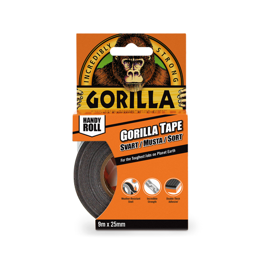 Gorilla Tape - Black - Practical Roll 25mm