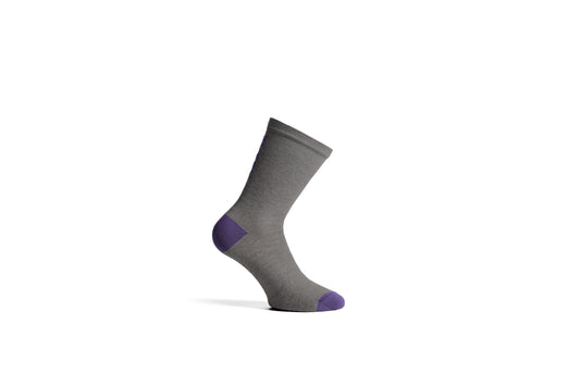 Cycling Socks – Ashlu Merino Sock, Grey/Purple