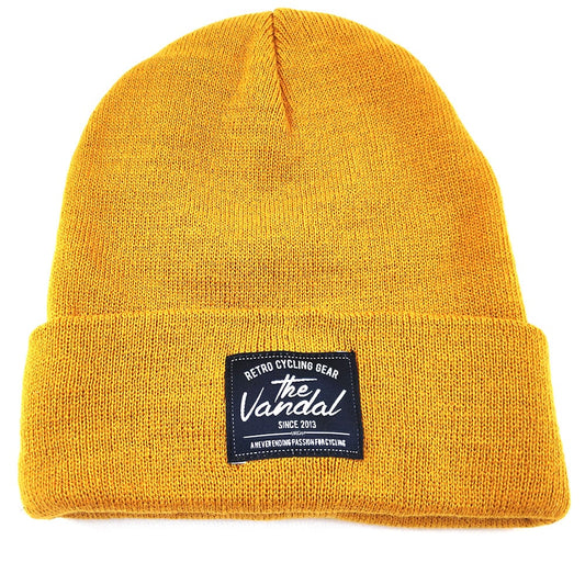 Mössa – Retro Cycling Gear Beanie – Senapsfärgad