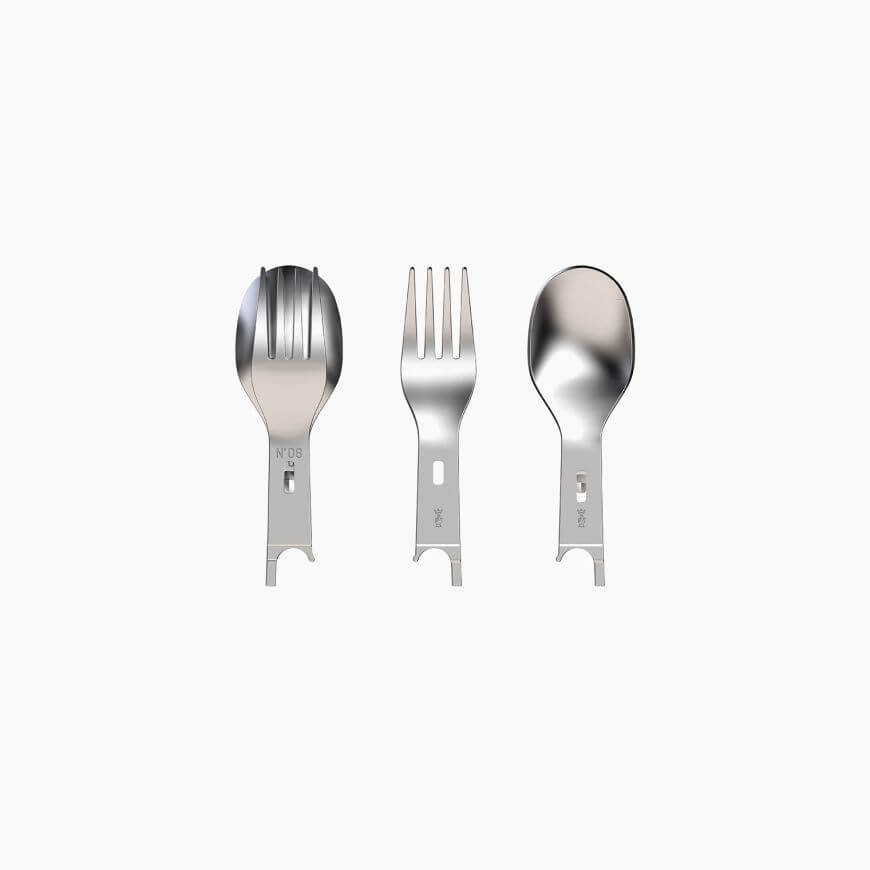 Fork and spoon for folding knife No. 08